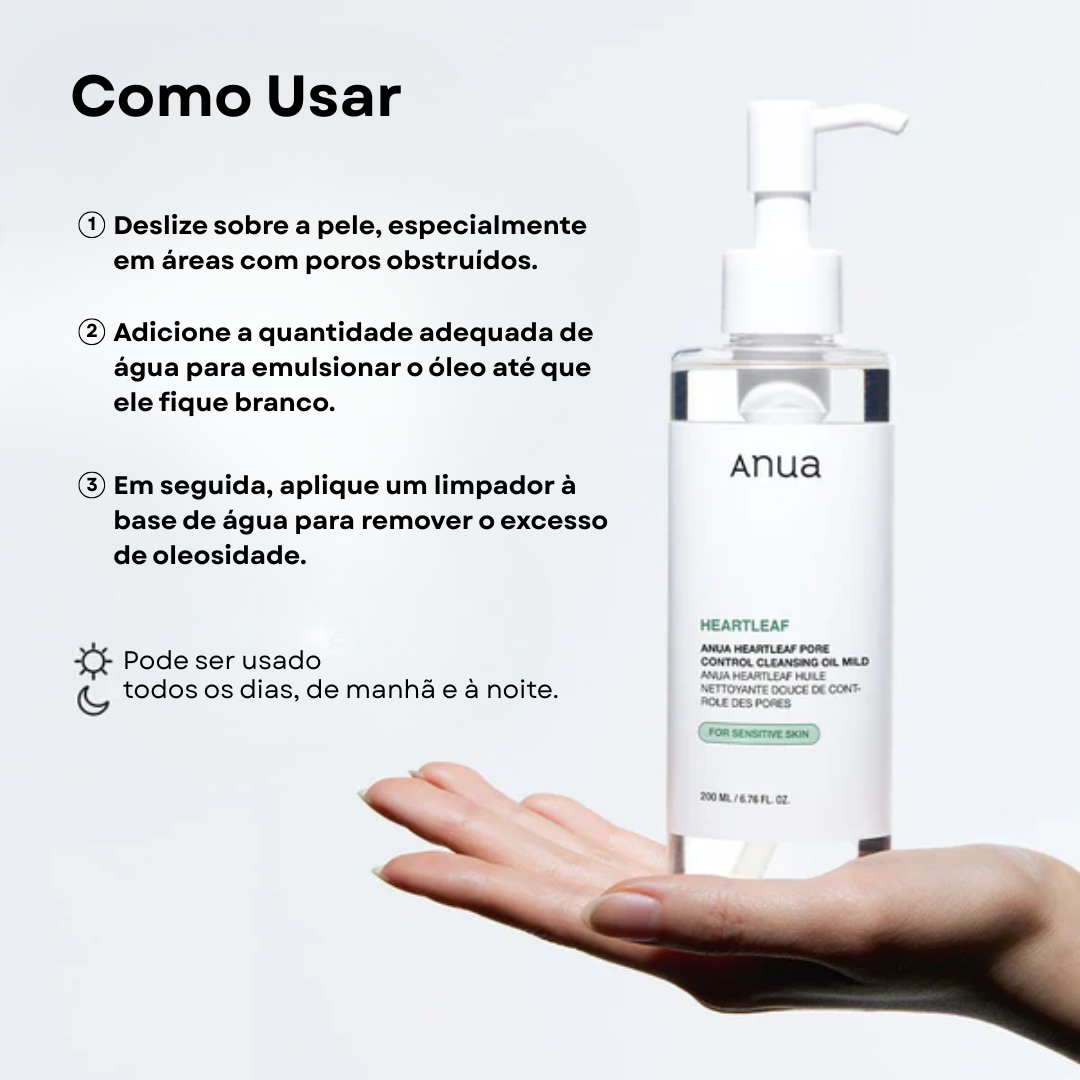 Óleo de Limpeza Anua Suave para Poros Heartleaf