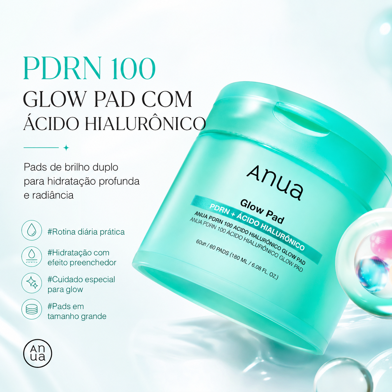 Pads Hidratantes Anua  PDRN 100 Hyaluronic Acid Glow Discos