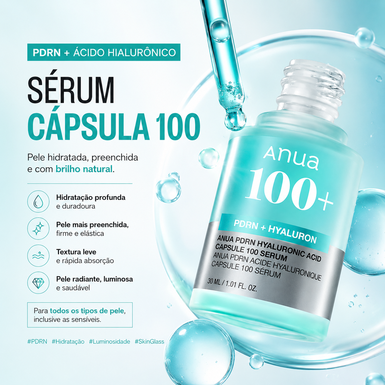 Sérum Hidratante ANUA PDRN Hyaluronic Acid Capsule 100